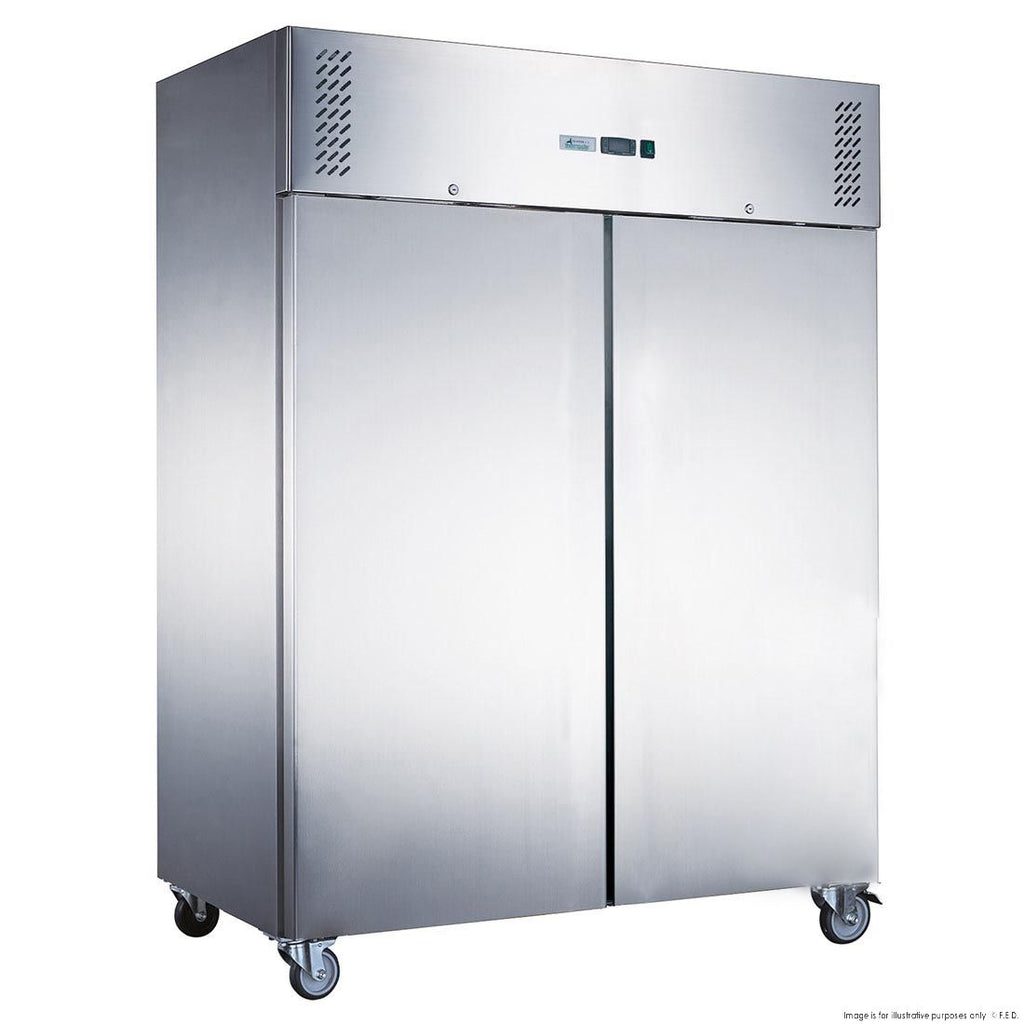 FED-X S/S Double Door Upright Freezer 134cm 10Amp